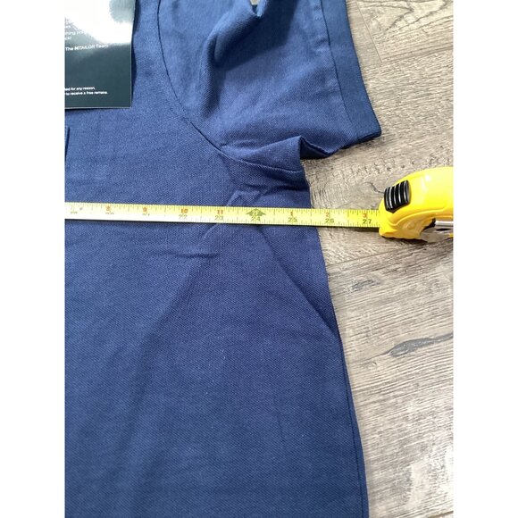 MTailor Custom-Fit Navy Polo Shirt For Men 100% Cotton Short Sleeve fit S /M NEW - Picture 3 of 5